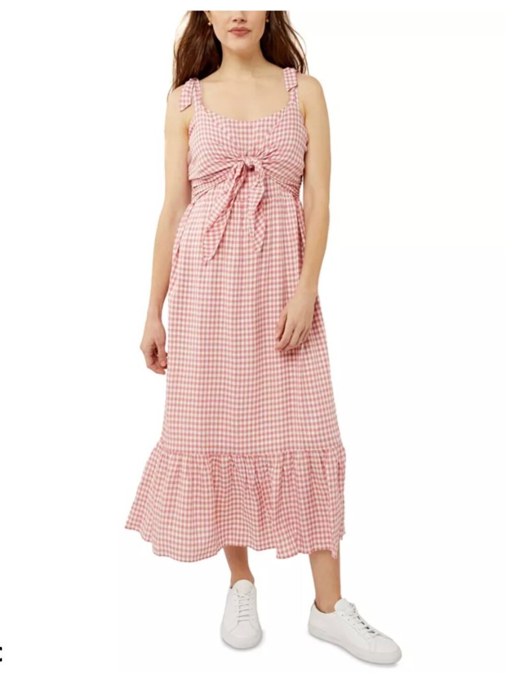 Ripe Maternity and Nursing Dress - Pink Gingham, M